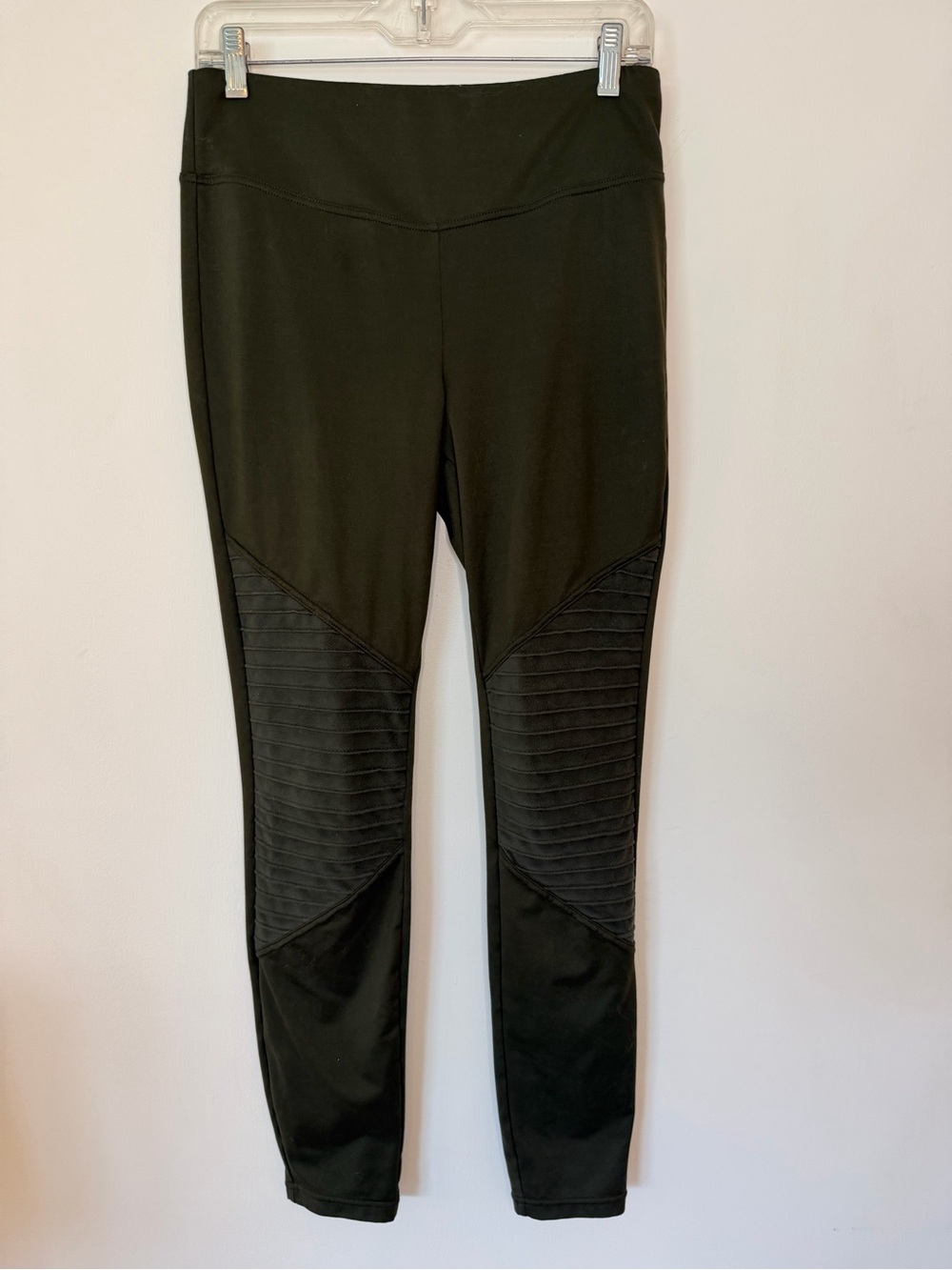 Anna & Ava Black Moto-Detail Ponte Leggings woman large stretch pants detailed